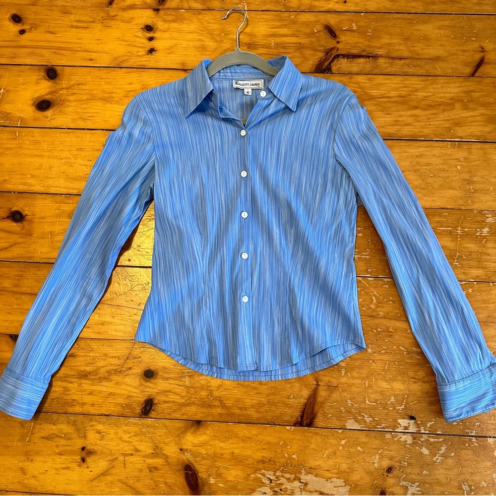 Elliott Lauren Blue Button-Up Blouse